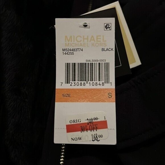 MICHAEL Michael Kors Womens Black Hooded Zip Water Resistant Raincoat Small NWT - Picture 11 of 11
